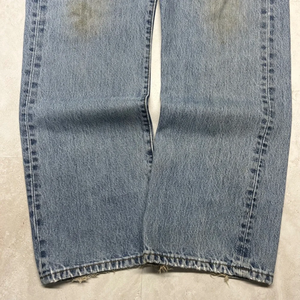 Levi's 501 Jeans Light Wash Men 36x29 Distressed Button Fly Straight Leg